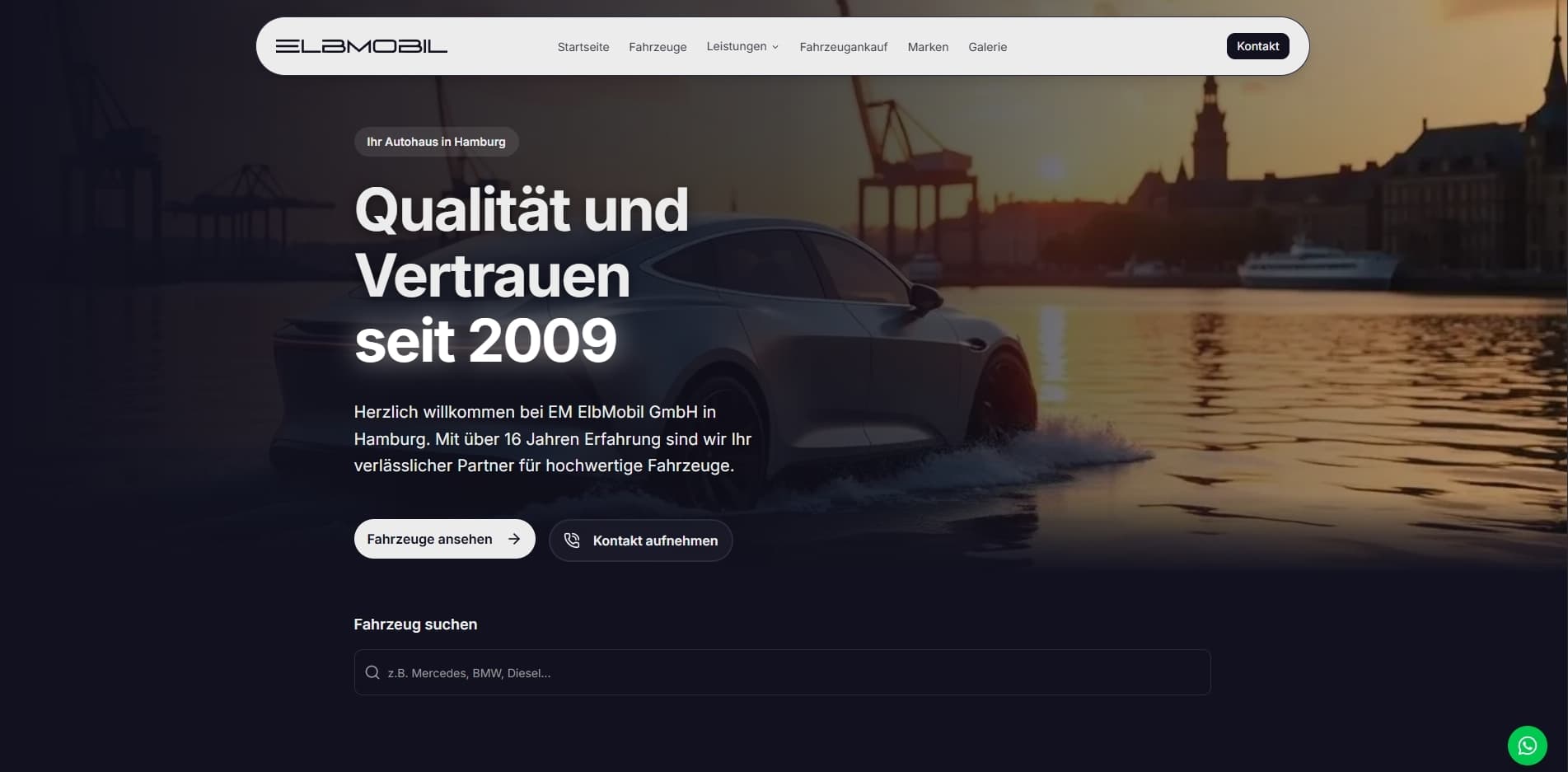 ElbMobil Website Screenshot
