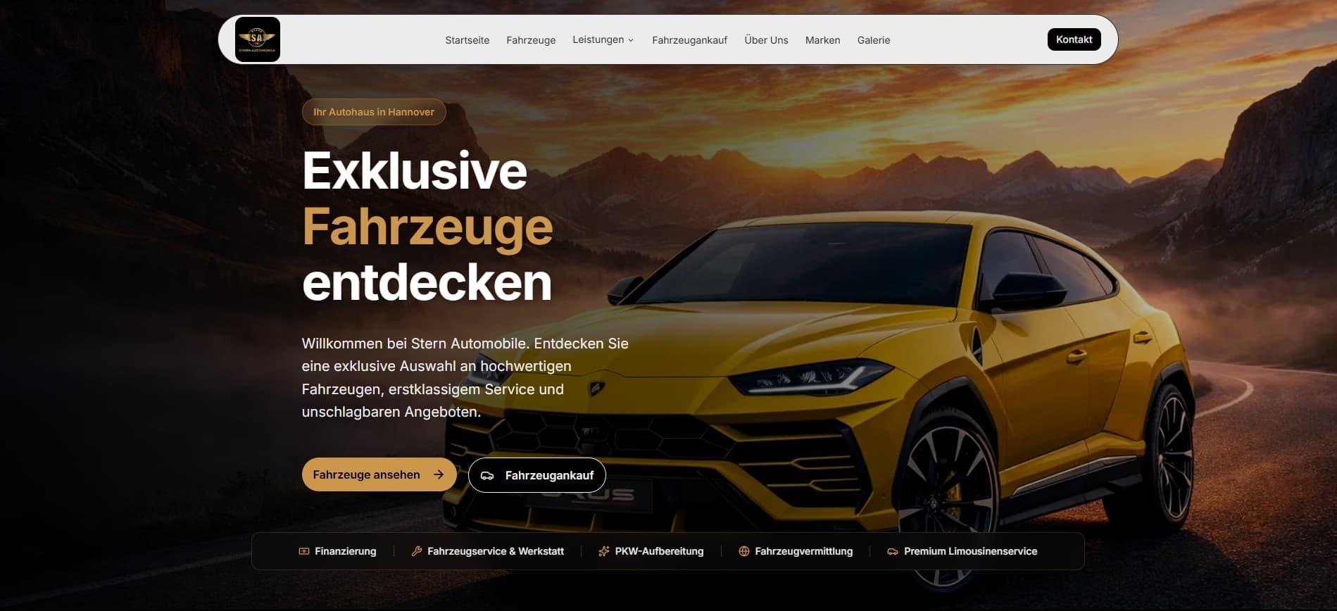 Stern Automobile Website Screenshot